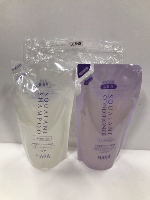 HABA（ハーバー） HABA スクワランシャンプー ラベンダー 詰替用 480mL ／ HABA スクワランコンディショナー ラベンダー 詰替用 480mL